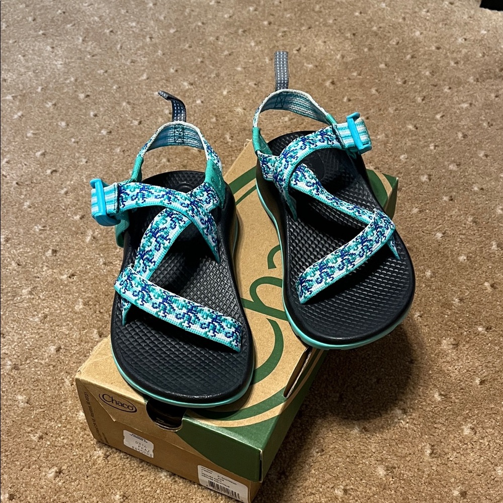 Chaco Kids' Teal and Black Sandals